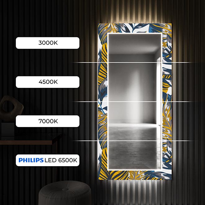 Just touch the switch to quickly and intuitively turn the LED backlight on or off in your decorative mirror!