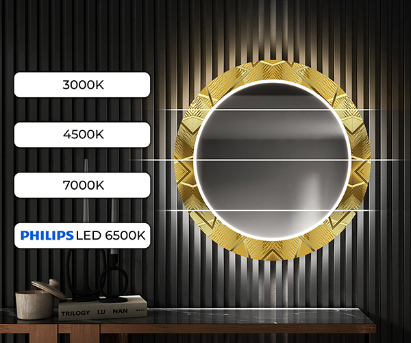 Just touch the switch to quickly and intuitively turn the LED backlight on or off in your decorative mirror!