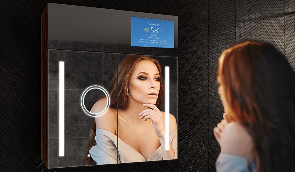 Functional bathroom cabinet with lighting and mirror – model Sarah | ARTFORMA