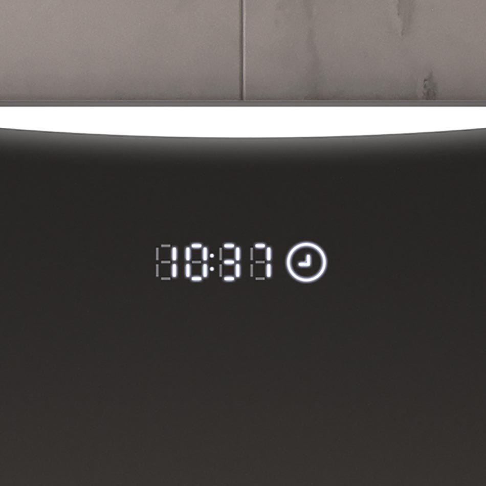 With our mirror you are no longer in danger of being late! The clock with LED display will make sure that you control the time during your daily routine. Size on mirror surface: 7 cm × 1.5 cm. The touch clock is illuminated regardless of the lighting of the mirror. The watch requires additional constant power supply.