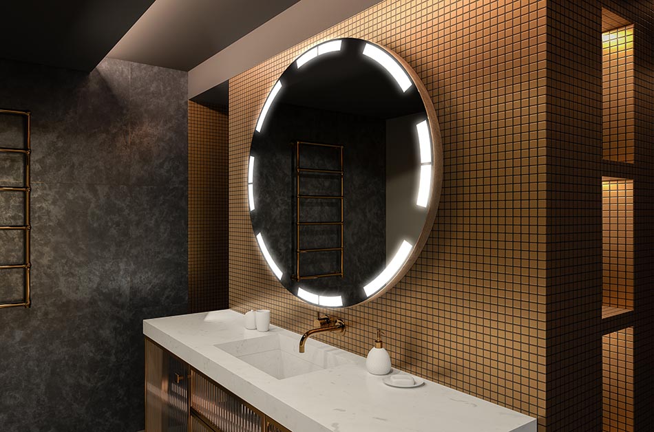 Backlit round mirror with minimalist design – modern mirror | ARTFORMA