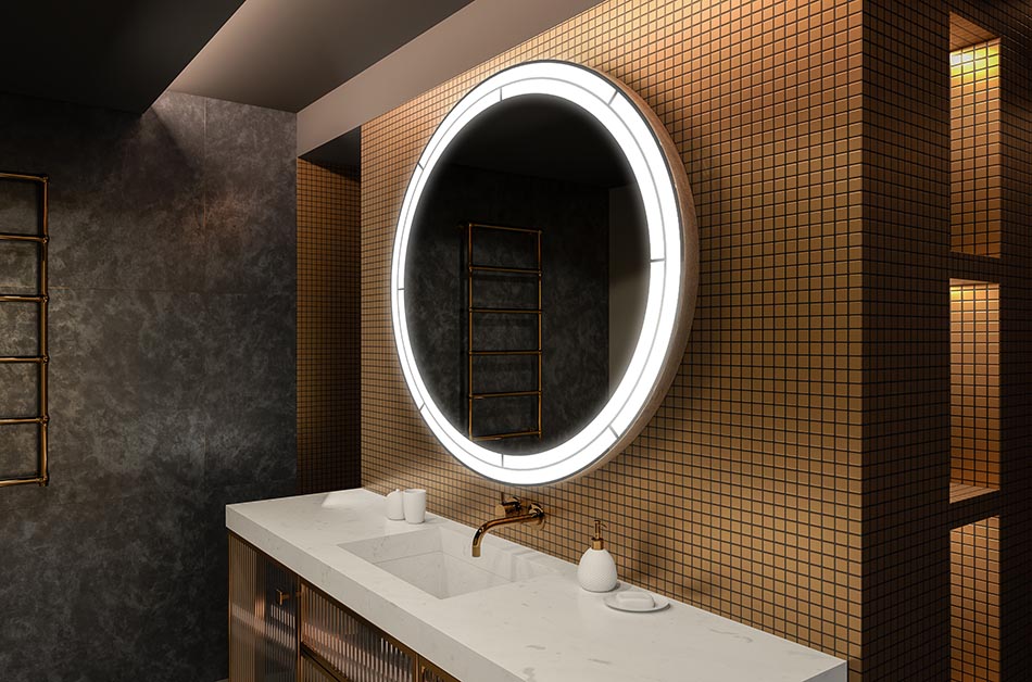 Backlit round mirror with minimalist design – modern mirror | ARTFORMA