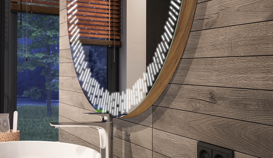 Round LED mirror with ambient backlight – bathroom mirror | ARTFORMA