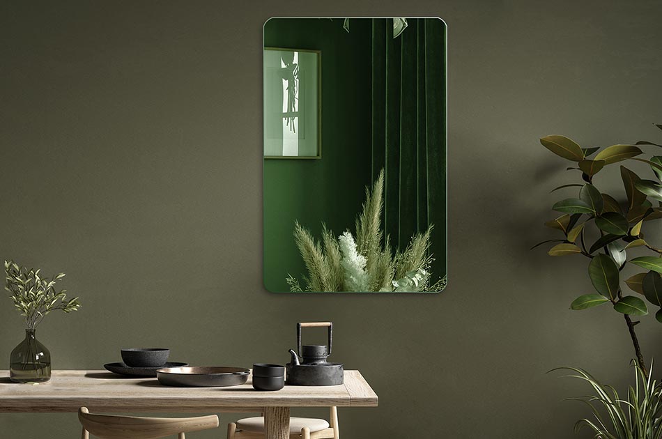 A mirror with a selectable surface colour is a functional and elegant addition that will match any interior. Choose the colour of the mirror surface to suit your individual needs and the style of the room. A variety of surface colours are available, including golden and iron gray. The mirror can be used in all rooms, such as the bathroom, bedroom, hallway or living room. Simple in terms of installation and daily maintenance.