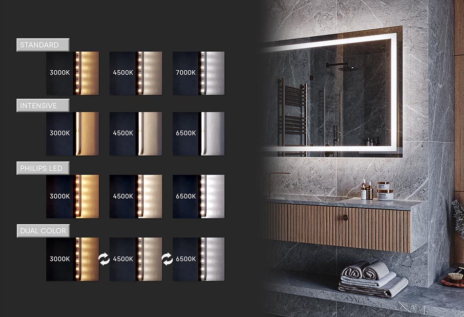 Asymmetrical LED mirror with artistic look – bathroom decor mirror | ARTFORMA