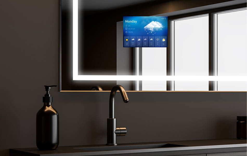 You can install the AccuWeather app on our bathroom mirrors, which displays the current weather forecast. It is the best source of information, used by 1.5 billion people every day. If you've just checked that the day won't be suitable for long walks... unwind in a hot bath with your favourite series. Warm water, soft LED lighting and a high-quality TV series are a guarantee of a pleasant day!