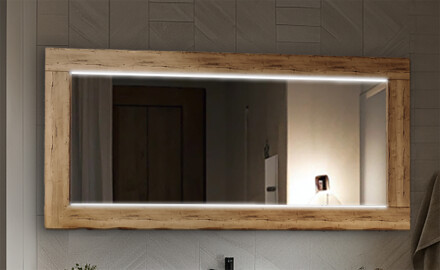 Solid wood-framed mirrors