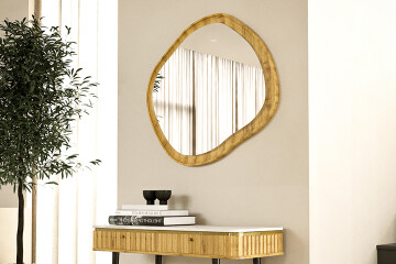 Solid wood-framed mirror