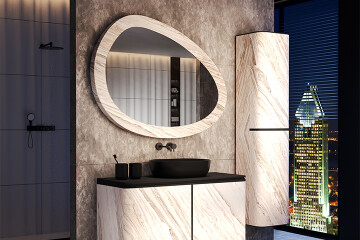 Mirrors in a stone frame