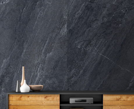 Tíleanna urláir poircealláin glónraithe, 120x280 cm, cloch antracsaite, bailchríoch mhaoth, A4H1137 Agathos Anthracite