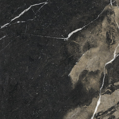 Tíle clochpháirce poircealláin mhórfhoirméideach 120x280 cm, dubh snasta le féitheanna óir, ceartaithe, A4H195 Pierre Black #10