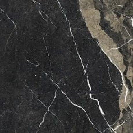 Tíleanna urláir chloiche-phórsailín ghloinithe Pierre Black, 120x120 cm, dubh snasta le féitheanna óir, ceartaithe, A4H197 #22