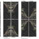 Tíle urláir chloiche poircealláin mhórfhoirm, 120x280cm, Bookmatch, dubh snasta le féitheanna óir, ceartaithe, A4H203 Pierre Black #3