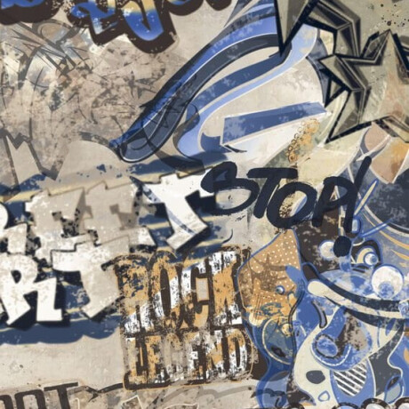 Tíleanna urláir phorceláin ghloinithe mhórfhoirm, 120x280 cm, béis mhat, ceartaithe, A4H255 City Graffiti Beige #2