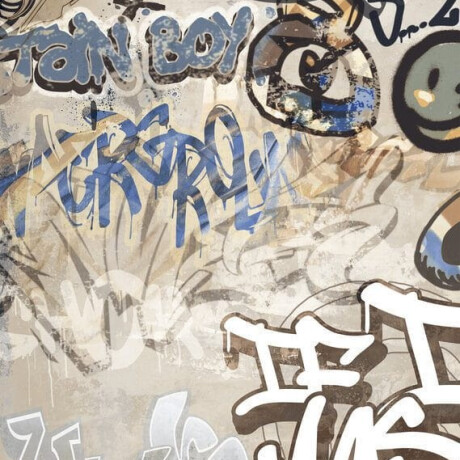 Tíleanna urláir phorceláin ghloinithe mhórfhoirm, 120x280 cm, béis mhat, ceartaithe, A4H255 City Graffiti Beige #4