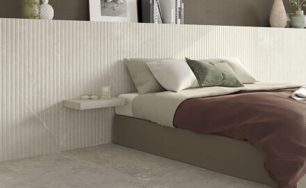 Tíleanna urláir poircealláin grodaithe, 60x120, liath éadrom, neamhlonrach, A4H510 Rigat-One Ermetica Bianco