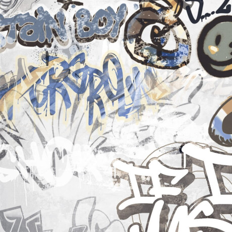 Tíleanna urláir poircealláin glónraithe, 120x280 cm, liath neamhlonrach, ceartaithe, A4H640 City Graffiti White #3