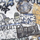 Tíleanna urláir poircealláin glónraithe, 120x280 cm, liath neamhlonrach, ceartaithe, A4H640 City Graffiti White #4