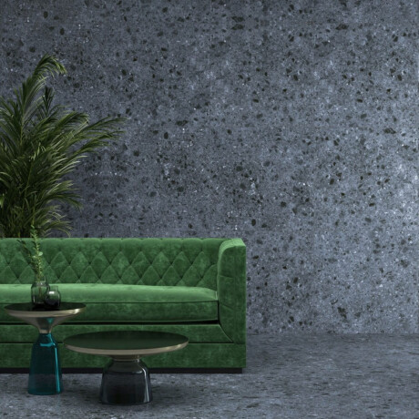 Tíleanna urláir chloiche poircealláin ghloinithe, 60x120, Anthracite neamhlonrach, ceartaithe, A4H98, Terrazzo #1