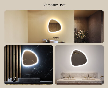 Irregular‑shaped mirror with lighting, dual color, touch switch, heating mat #2