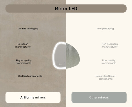 Irregular‑shaped mirror with lighting, dual color, touch switch, heating mat #7