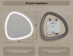 Irregular‑shaped mirror with lighting, dual color, touch switch, heating mat #8