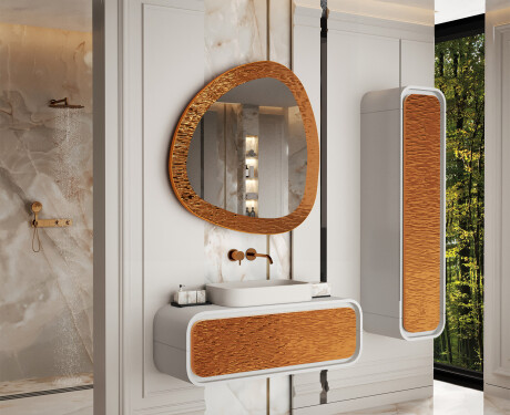 Irregular mirror with a modern metal frame L290