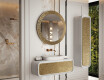 Round mirror with decorative metal finish L288