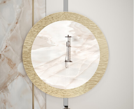 Round mirror with decorative metal finish L288 #5