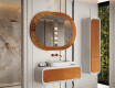 Bathroom mirror with elegant metal detailing L289