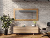 Oak wooden illuminated mirror with rectangular frame L224 #5