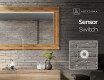 Oak wooden illuminated mirror with rectangular frame and LED Light L225 #6
