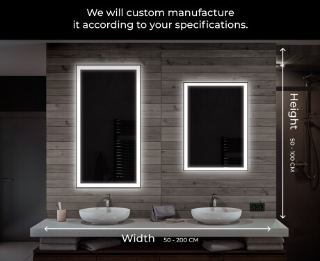 Designer Backlit LED Bathroom Mirror L01 #6