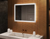 Rectangle bathroom mirror with LED lights  with Dual color, Touch Switch, Demister