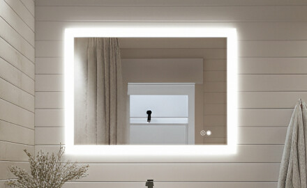 Rectangle bathroom mirror with LED lights  with Dual color, Touch Switch, Demister