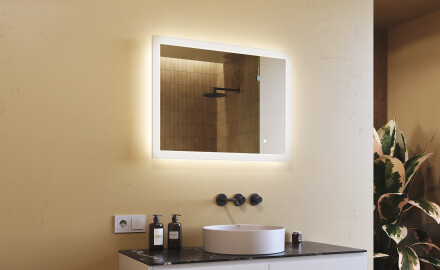 Rectangle bathroom mirror with LED lights  with Dual color, Touch Switch