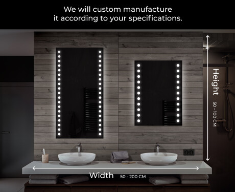 Designer Backlit LED Bathroom Mirror L06 #7