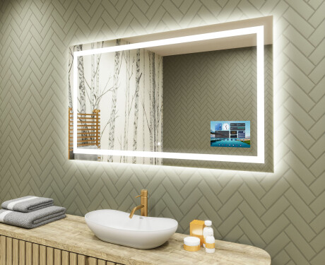 Designer Backlit LED Bathroom Mirror L15 120x80cm - SmartScreen, DualColor