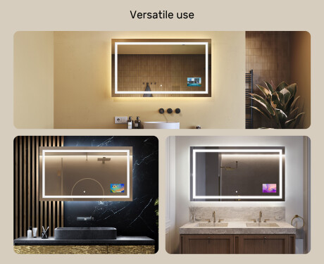 Designer Backlit LED Bathroom Mirror L15 120x80cm - SmartScreen, DualColor #2