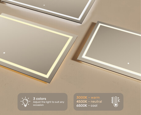 Designer Backlit LED Bathroom Mirror L15 120x80cm - SmartScreen, DualColor #5