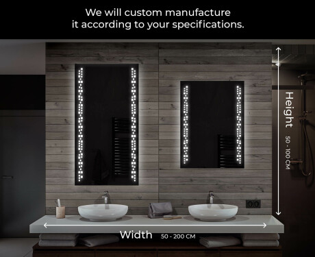 Designer Backlit LED Bathroom Mirror L38 #7
