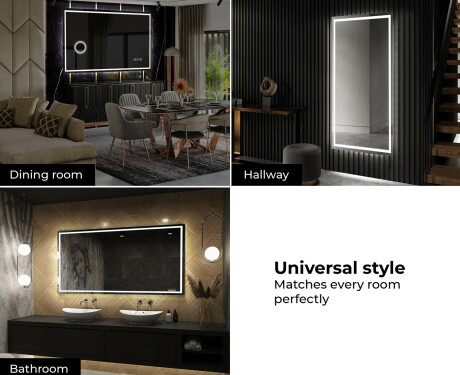 Designer Backlit LED Bathroom Mirror L49 #10