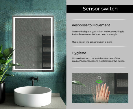 Designer Backlit LED Bathroom Mirror L49 #7