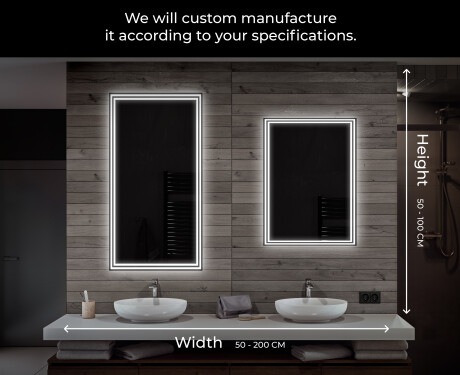 Designer Backlit LED Bathroom Mirror L57 #6