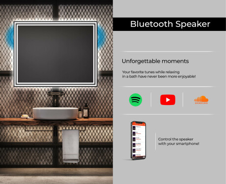 Designer Backlit LED Bathroom Mirror L57 #6