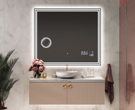 Designer Backlit LED Bathroom Mirror L57 #9