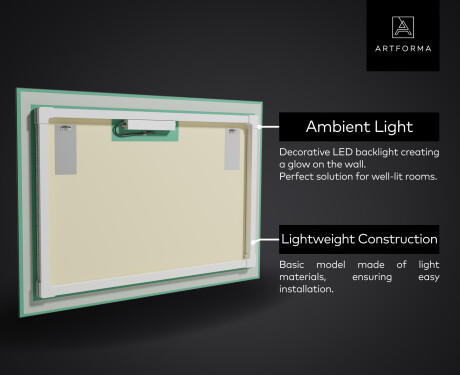 Designer Backlit LED Bathroom Mirror L65 #2