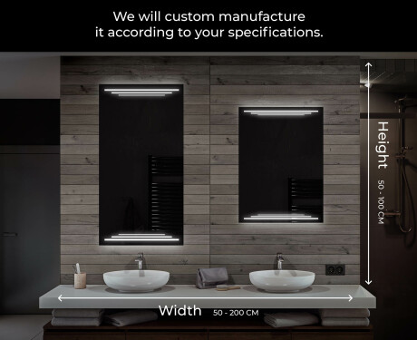 Designer Backlit LED Bathroom Mirror L75 #7
