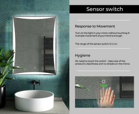 Designer Backlit LED Bathroom Mirror L77 #7