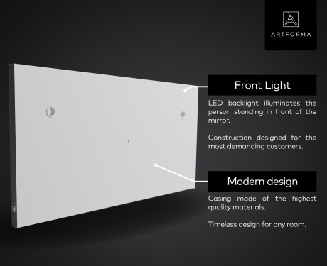 Designer Backlit LED Bathroom Mirror L78 #9